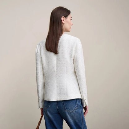 Blazer Women 2026 Autumn New Elegant Versatile V-neck Jacket Female Single Button Slim Women's Long Sleeve Top 12641057