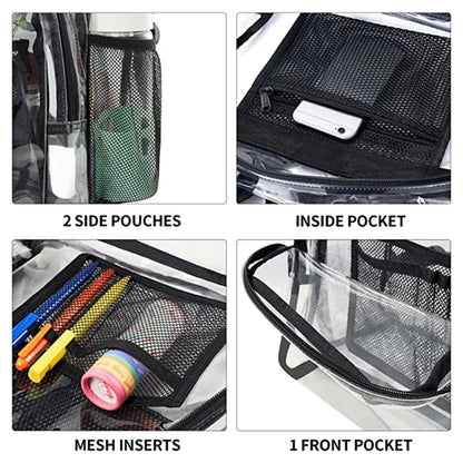 Backpack Waterproof Transparent School Bag Girl Large Capacity Backpack Solid Clear Backpack Men Fashion Transparent Plastic Bag