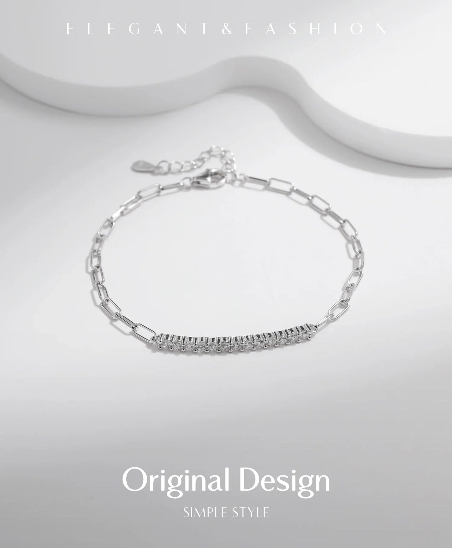 Sparkling D Color Moissanite Bracelet 925 Sterling Silver Lock Stackable Trendy Bracelets For Women Jewelry With Gift Box