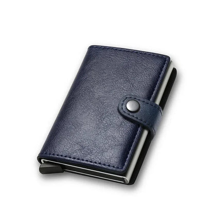 Carbon Fiber Credit Card Holder Wallet Money Bag Men Rfid Smart Metal Thin Slim Minimalist Wallet Black Vallet Gifts for Men