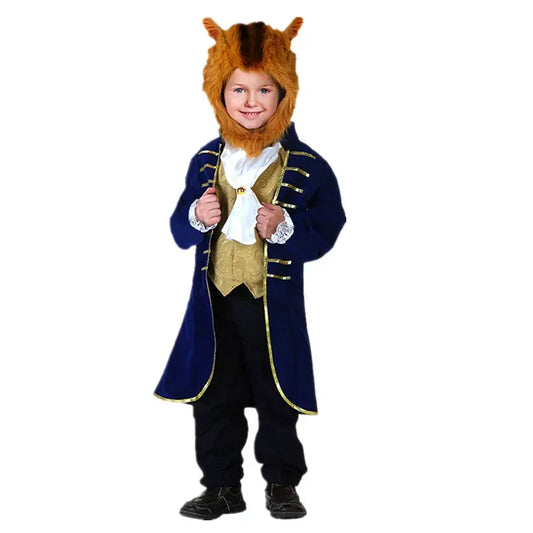 3-12Y  Anime Character Beast Jacket Robe Boy Lion Costume for Cosplay and Holiday Kids Anime Fantasy Party Wig Costume