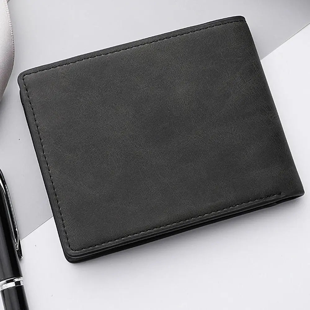 Fashion PU Leather Men Wallet Large-capacity Multi-card Slot Card Bag Folding Money Bag Lightweight Short Skin Short Purse