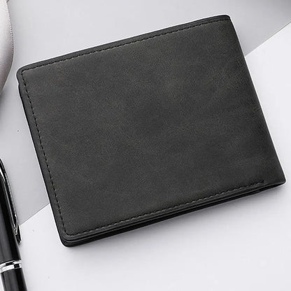 Fashion PU Leather Men Wallet Large-capacity Multi-card Slot Card Bag Folding Money Bag Lightweight Short Skin Short Purse