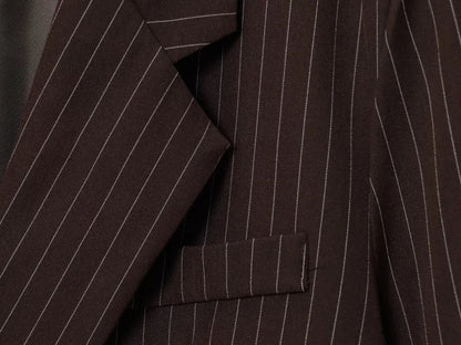 Fall/Winter 2025 New  Women's Street Fashion oversized pinstripe shoulder-padded loose suit jacket for women