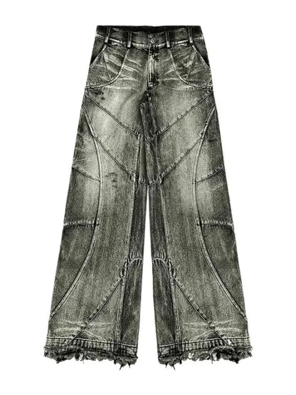 Vintage Y2k Streetwear Punk Hip Hop Jeans Women Pants Grunge Baggy Ripped Denim Trousers Gothic Distressed Wide Leg Jeans Goth
