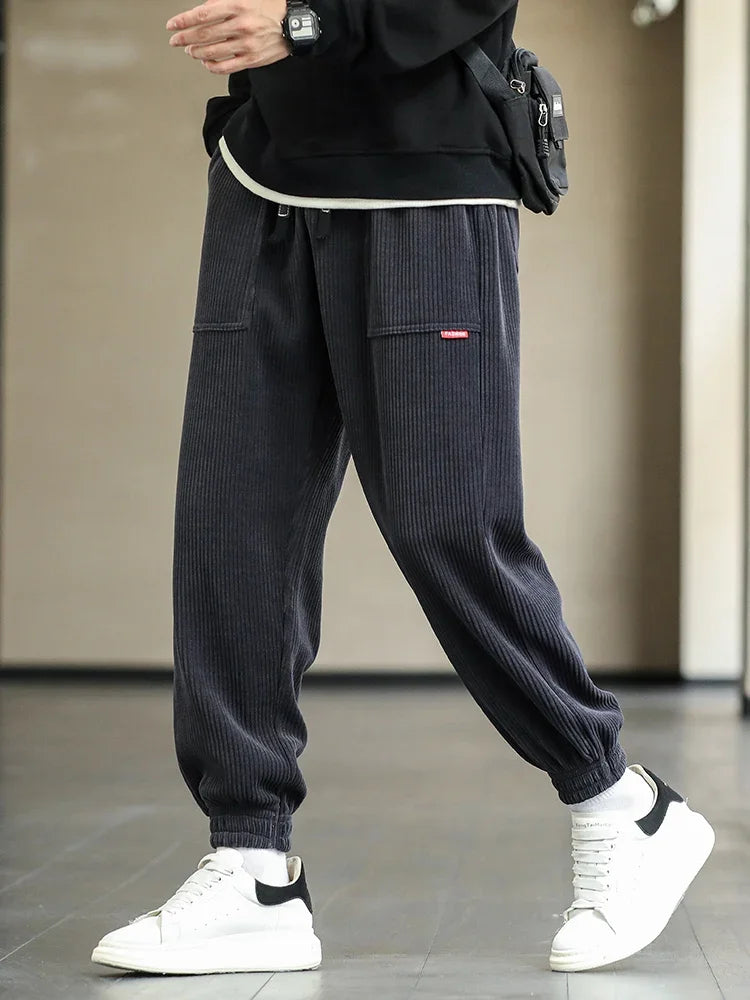Pants Men Loose Fit Baggy Sweatpants Casual Fashion Streetwear Trend Autumn Winter Harem Joggers Trouser Male Plus SIze