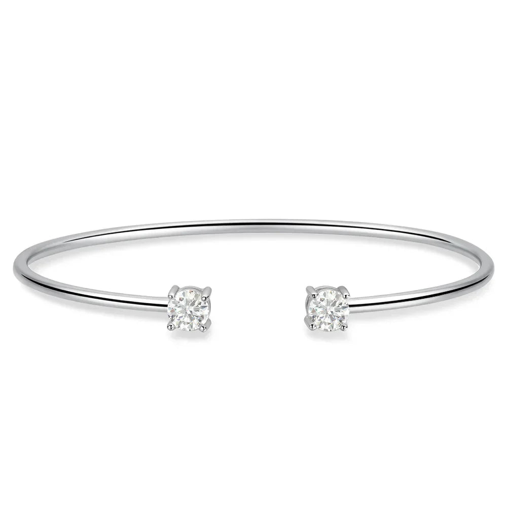 5mm 0.5ct Round Cut Moissanite Bracelet for Women S925 Silver Plated 18K Gold GRA Certified Wedding Charm Bracelet Jewelry