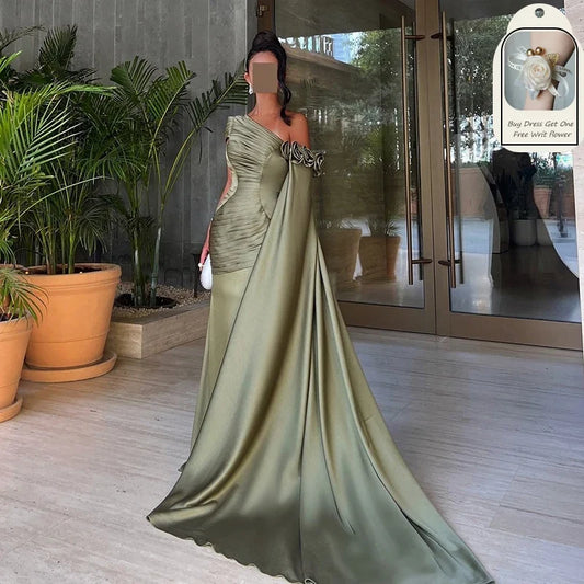 2025 Long Prom Evening Dresses Mermaid One Shoulder Saudi Arabia Party Dress Formal Cocktail Prom Gowns Customized