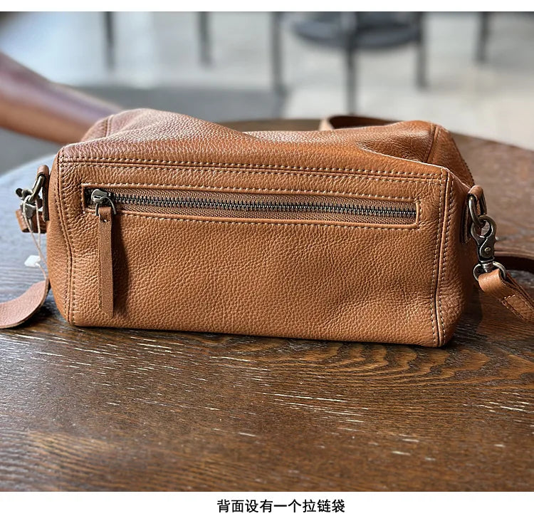 2026 New Leisure Genuine Leather Lightweight Women Shoulder Crossbody Bag Retro Soft Cowhide Versatile Bag