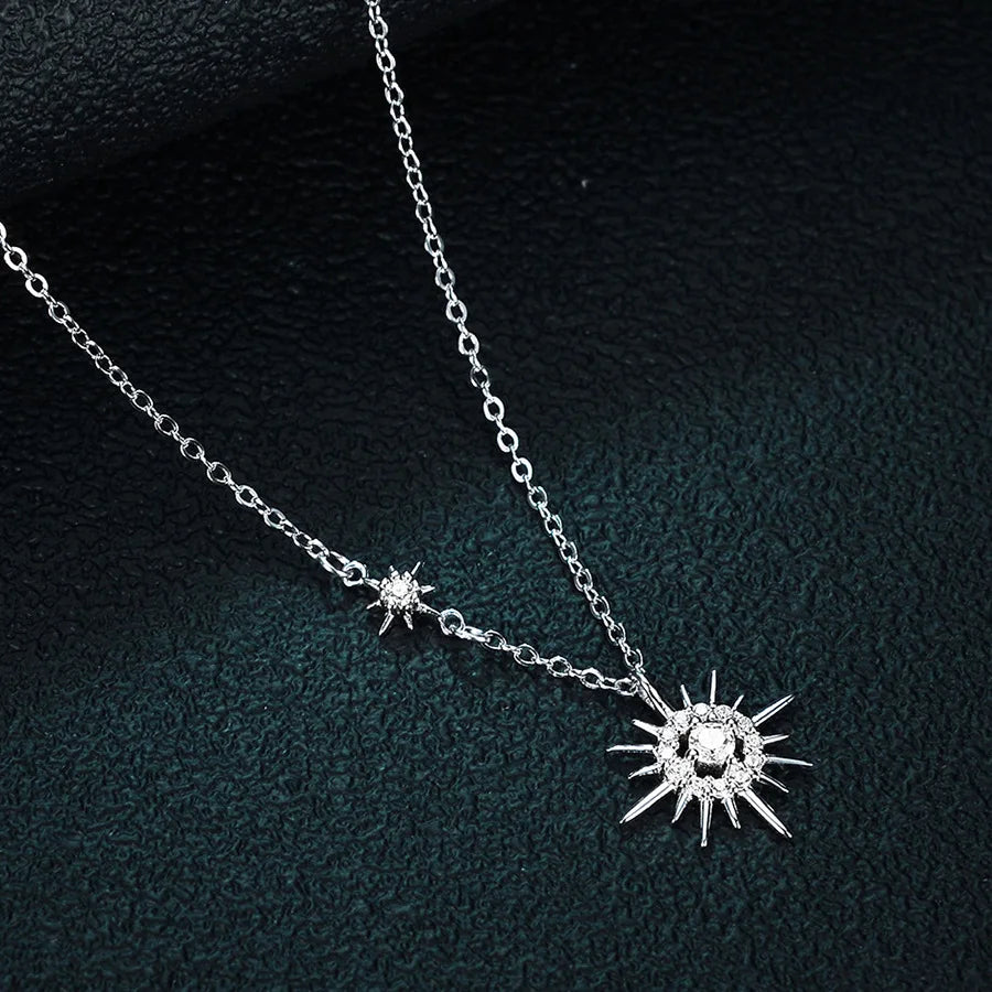 Real Moissanite Diamond Hexagram Pendant Necklace For Women Men 100% 925 Sterling Silver Sun Flower Party Fine Jewelry Gift