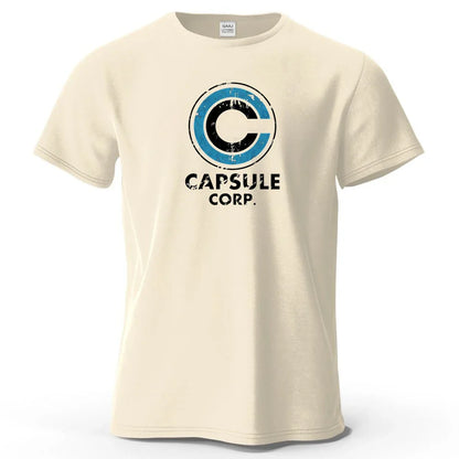 S-4XL Capsule Corp 100% Cotton Funny Printing Japan Anime Men T Shirt Tee Summer Streetwear Tops Fashion Brand Tshirt Clothing