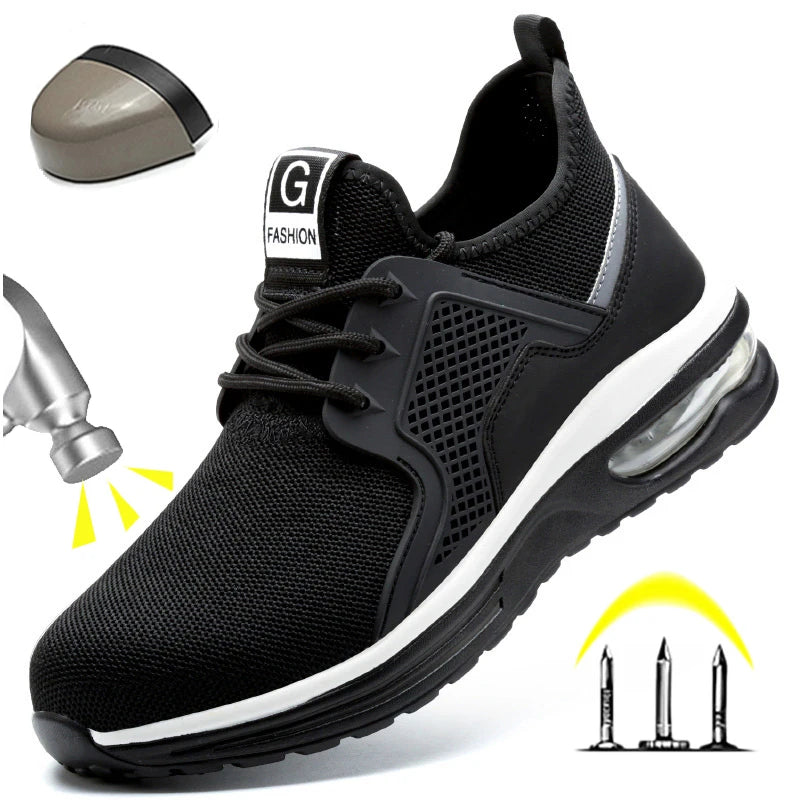Steel Toe Safety Shoes Men Puncture Resistant Men's Work Shoes Lightweight Men Shoes Safety Bootss Men's Sports Shoes
