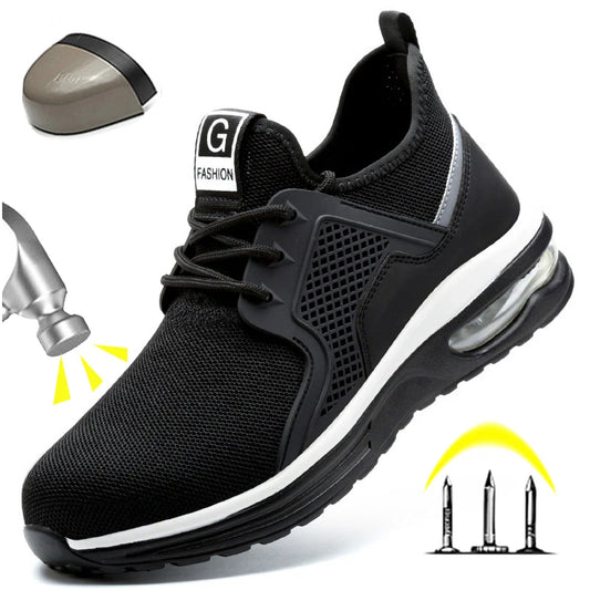 Steel Toe Safety Shoes Men Puncture Resistant Men's Work Shoes Lightweight Men Shoes Safety Bootss Men's Sports Shoes