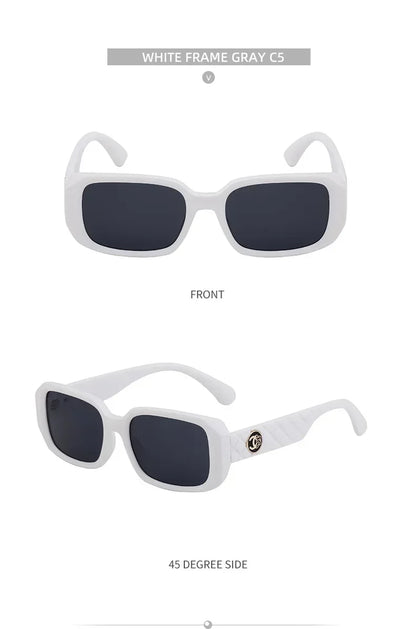 New Luxury Designer UV400 Sun Glasses for Women Men Trendy Rectangle Sunglasses Ladies Retro Fashion Cool Gafas De Sol Sunglass