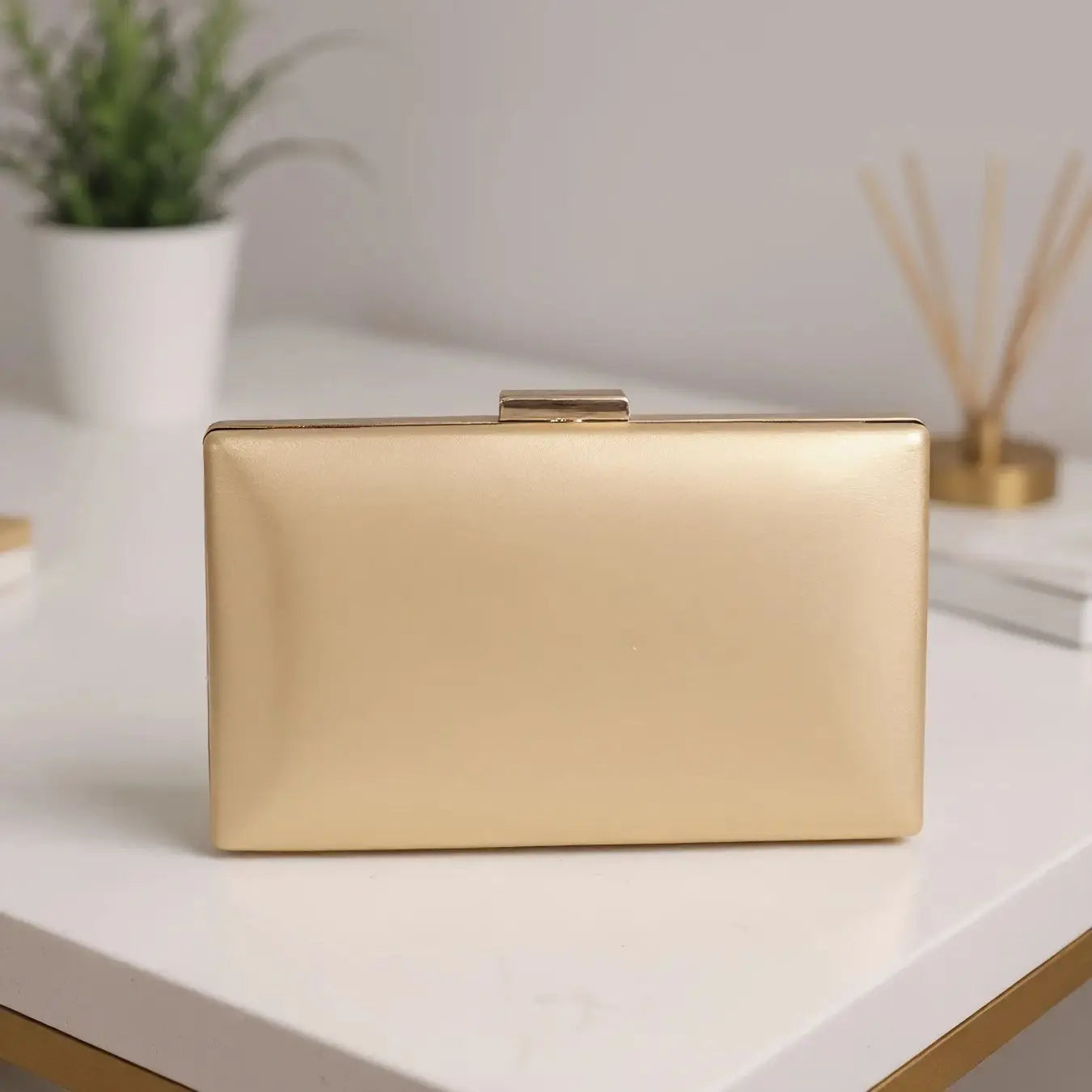 PU Fashion Female Evening Bags Golden Luxury Small Clutch Chain Shoulder Flap Design Handbags Purse