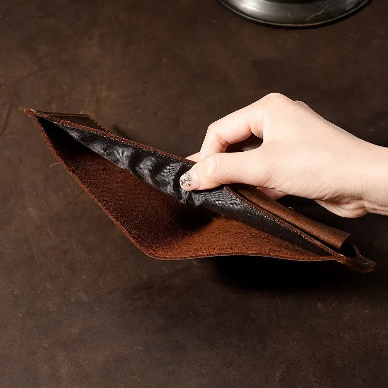 Crazy Horse Leather Men's Wallet Short Retro Cowhide Business Casual Mens Wallets Coin Purse