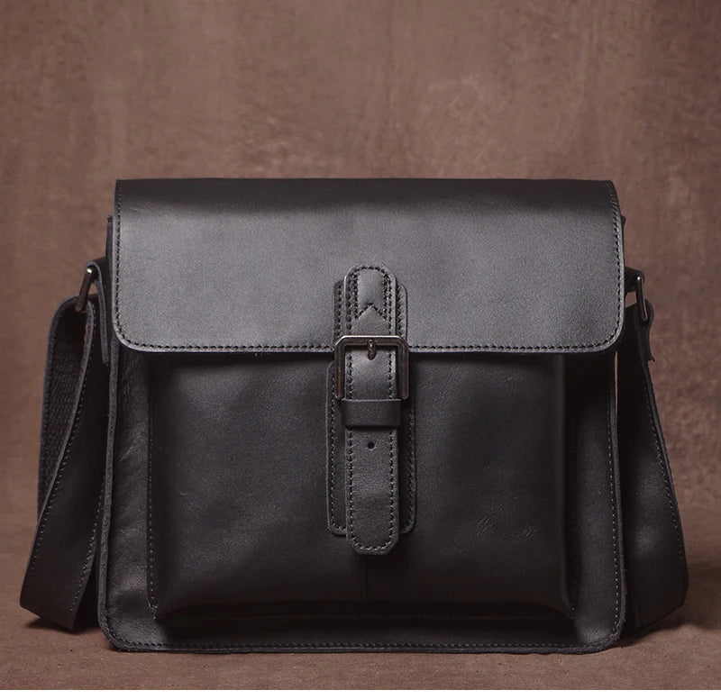 Luxury Brand Genuine Leather Shoulder Bag Men Crazy Horse Cowhide Messenger Bag Women Retro Crossbody Bag Trend Satchel Bag