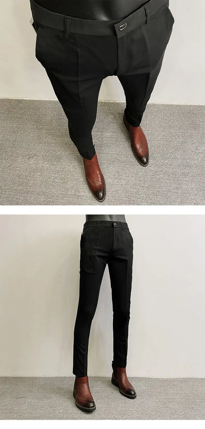 Men Suit Pants Formal Trousers Stretch Slim Pantalone Hombre Calça Masculina Solid Color Casual Dress Pants Fashion Men Clothing