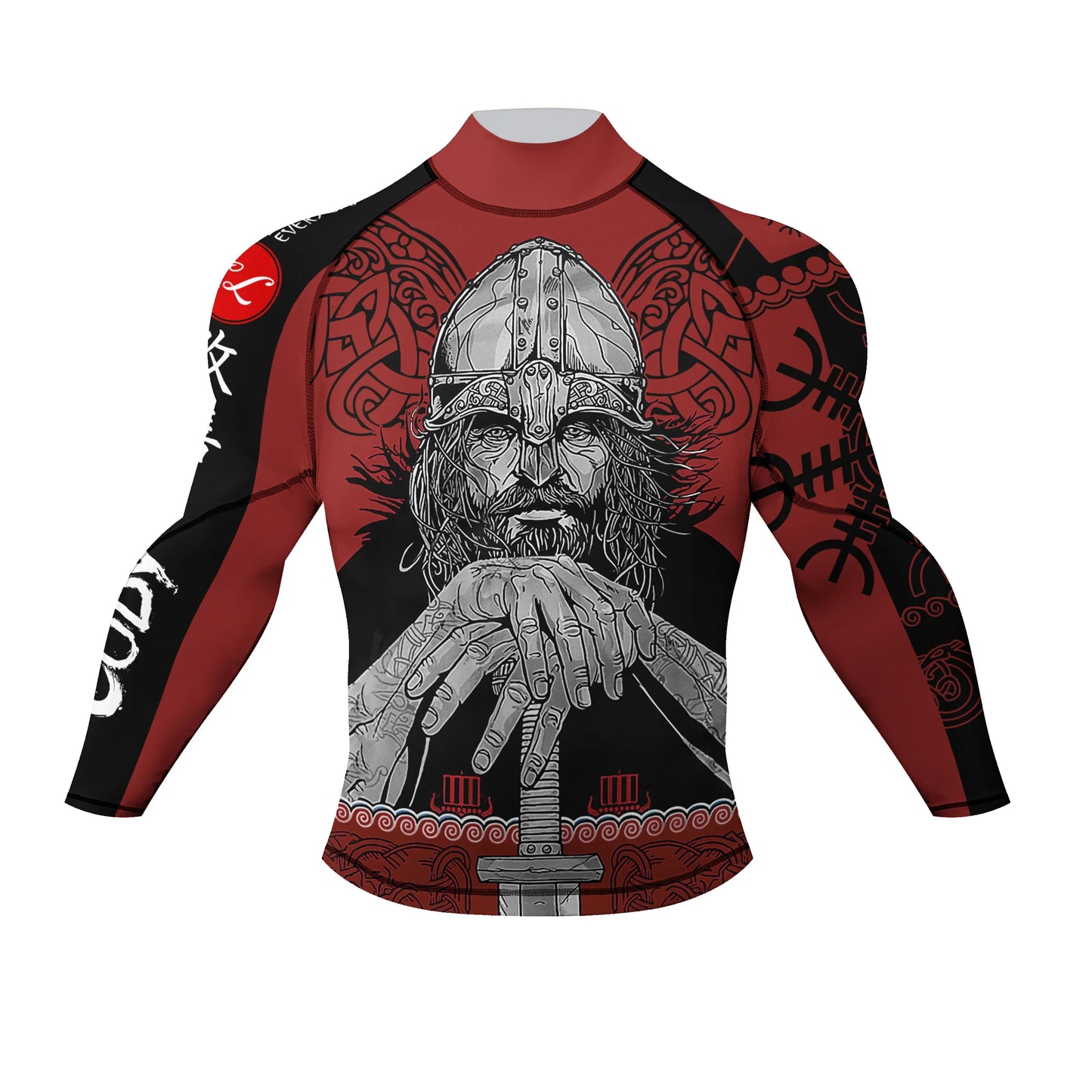 Cody Lundin Mock Neck Men Compression Long Sleeve Fitness Shirt Grappling Boxing Jersey, MMA Jitsu BJJ Rash Guard With Anti Slip