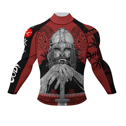 Cody Lundin Mock Neck Men Compression Long Sleeve Fitness Shirt Grappling Boxing Jersey, MMA Jitsu BJJ Rash Guard With Anti Slip