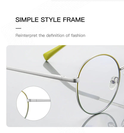 Retro Round Myopia Prescription Glasses Hyperopia for Women Reading CR39 Anti Blue Light Optical Eyeglasses Frame PFD3082