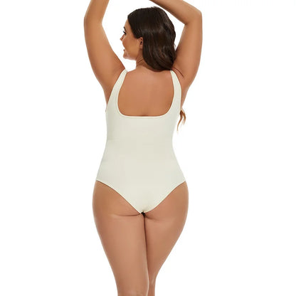 Ribbed Tummy Jumpsuit Daily Shaper Bodysuits Light Control Compress Tummy Control Open Crotch Shapewear Suits Open Crotch