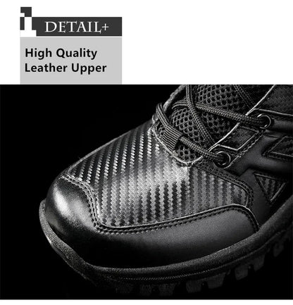 High Quality Men's Brand High-Top Leather Boots Breathable Desert Combat Men's Boots Outdoor Shoes Non-slip Hiking Ankle Boots