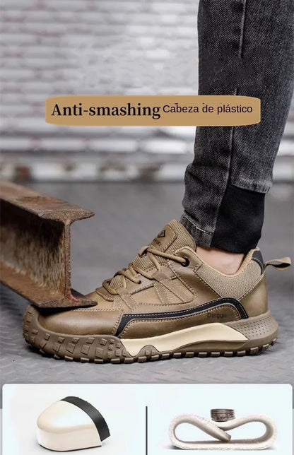 Fashion Insulation 10kv Mens Anti-smash Work Boots Anti-smash Anti-puncture Work Sneakers Indestructible Protective Safety Boots