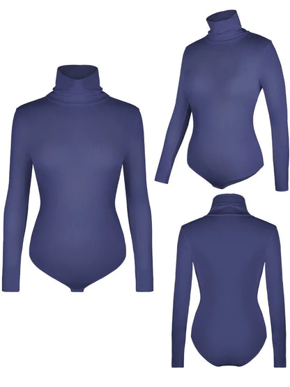 High Neck Bodysuit Women's Long Sleeved Shapewear Tummy Control Body Shaper Sexy Briefs Female Warm Clothing Autumn Winter New