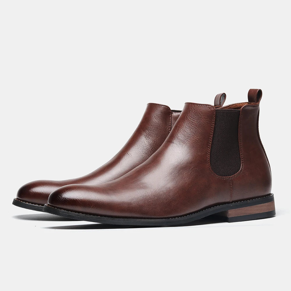 Chelsea Men Boots Fashion Brand Comfortable Leather Ankle Boots