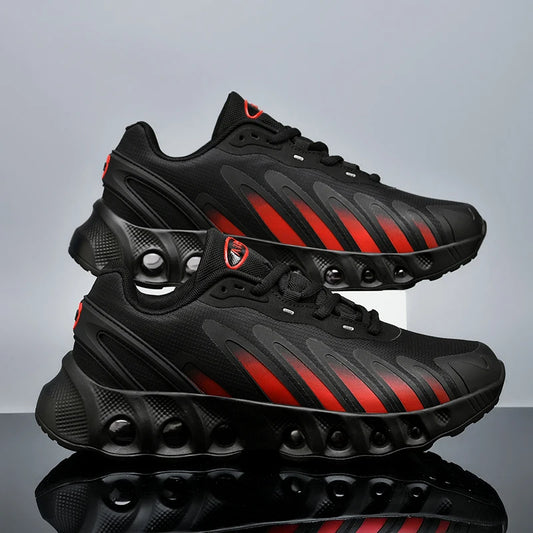 New Men's Sneakers PU Air Cushion Anti-Slip Shock Absorber Running Shoes Outdoor Lightweight and Breathable Mesh Running Shoes