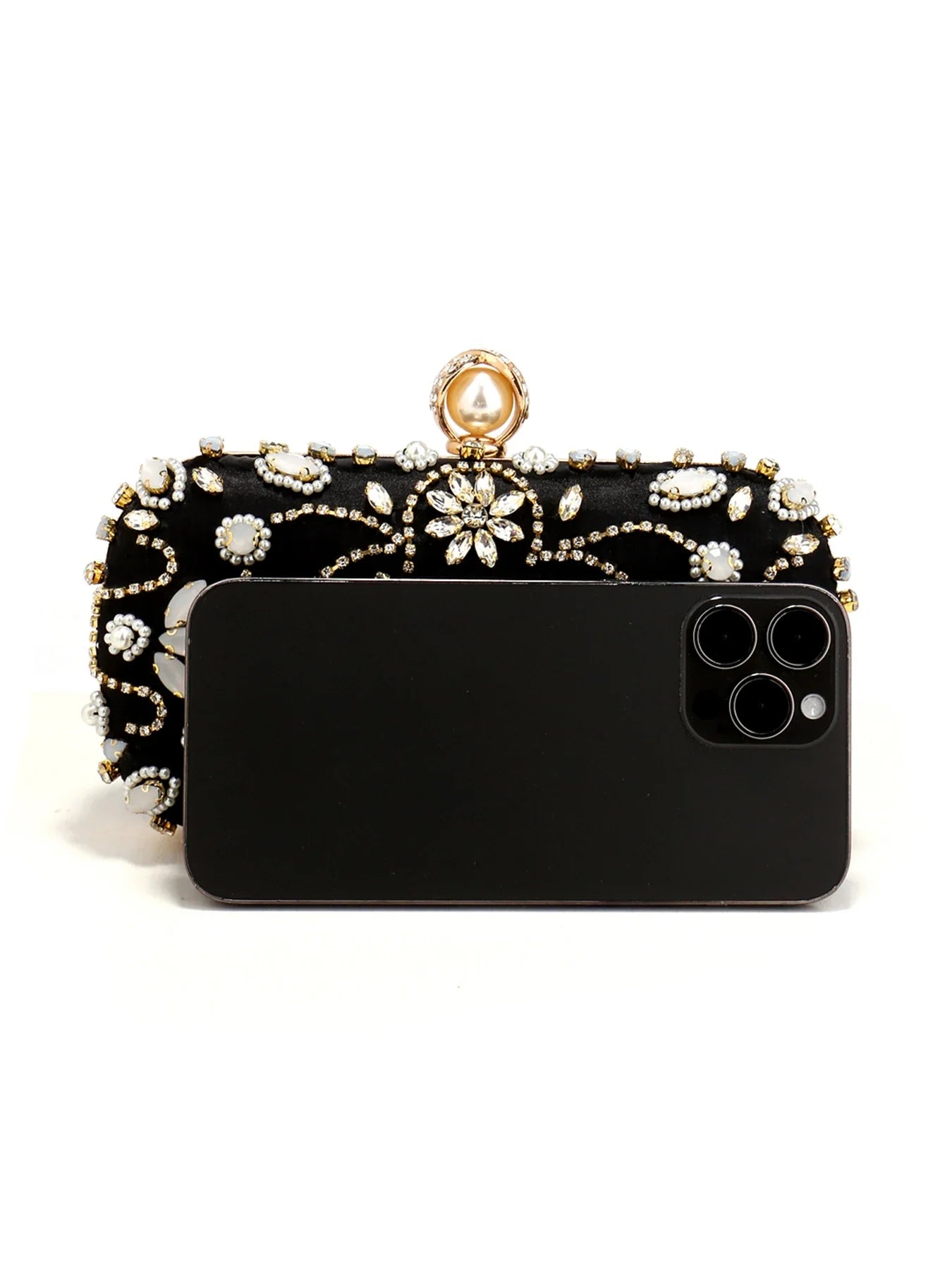 Diamonds Women Party Day Clutch Pearl Beading Wedding Evening Bags With Shoulder Chain Handbags Holder