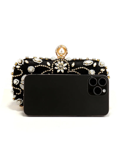 Diamonds Women Party Day Clutch Pearl Beading Wedding Evening Bags With Shoulder Chain Handbags Holder