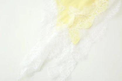 Woman Summer Sexy Sleeveless Backless Chic Beach Party Dress Women's Elegant Asymmetry Lace Decorate Slim Sling Dress