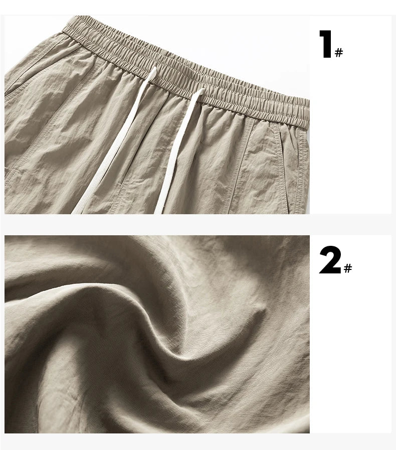 2024 Summer Thin Shorts for Men Cargo Pants Side Pockets Baggy Joggers Bermuda Knee Basketball Short Pant Male M-4XL