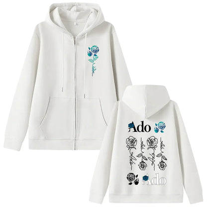 Ado World Tour 2025 Hibana Zipper Hoodie Men Women Clothing Fashion Japanese Style Streetwear Unisex Casual Fleece Zip Up Jacket