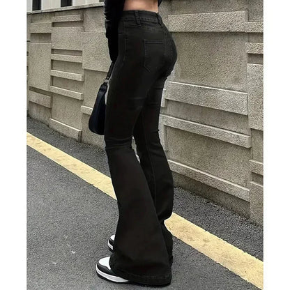 2025 Woman Vintage High Waist Flare Jeans Female Stretchy Bootcut Tight Denim Pants Women Bell Bottoms Casual Slim Fit Trousers