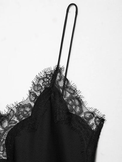 Sexy Women Asymmetrical Lace Slip Tops Summer Female Backless Sleeveless Off Shoulder Underwear Tanks Elegant Beach Camisole