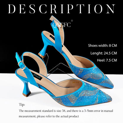Festive Elegance Spot Goods Dazzling Heels and Chic Long Bag Clutch Perfect Combination Of Shoes And Bag for Special Occasions