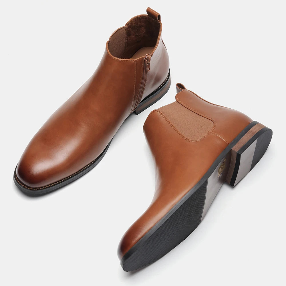 Chelsea Men Boots Fashion Brand Comfortable Leather Ankle Boots