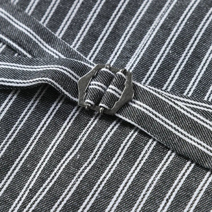 Man Suit Vest Vintage Striped Double-breasted Men Waistcoat British Style Slim Sleeveless Casual Versatile Male Vest