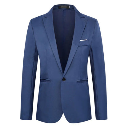 2026 New Men's Slim Blazers Fashion Single-button Business Casual Suit Jacket Solid Elegant Stylish Party Wedding Suit Tops Male