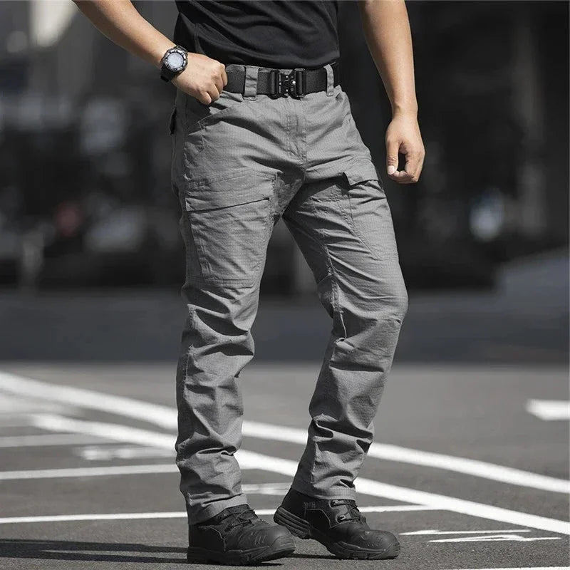 2024 Men Pants Tactical Cargo Pants Casual Waterproof Elastic Outdoor Woring Hiking Safari Style Trousers Male Multi Pockets