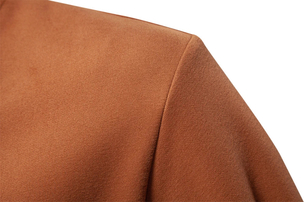 Mens Mock Neck Quarter Zip Sweatshirts Patchwork  Fashion Pullover Cotton-blend Sweatshirt for Men