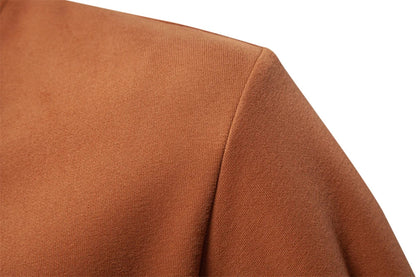 Mens Mock Neck Quarter Zip Sweatshirts Patchwork  Fashion Pullover Cotton-blend Sweatshirt for Men