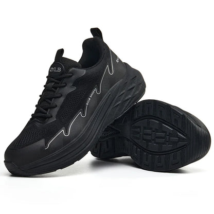 Protective work sneakers with plastic toe lightweight work shoes for men industry anti puncture Work Boots non-slip safety shoes