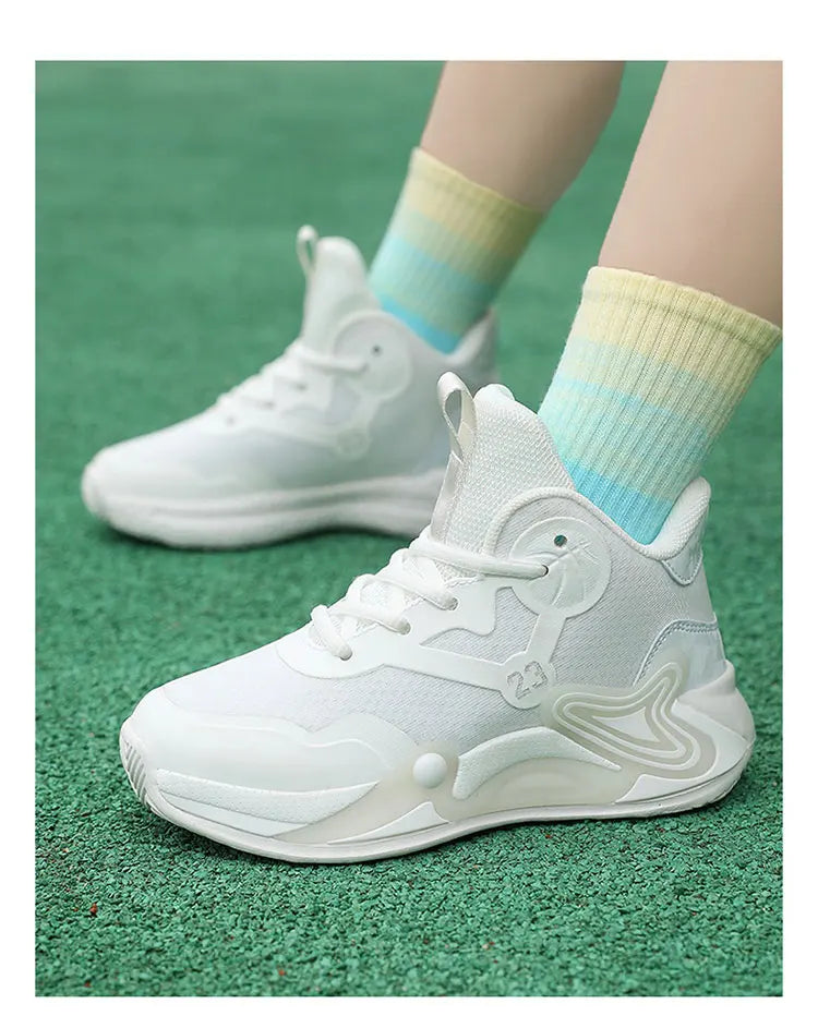 Children Basketball Shoes Breathable Mesh Boys Girls Fashion Sneakers School Sport Shoes Kids Casual Trainers Outdoor Athletic
