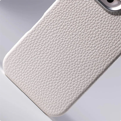 Luxury Business Lychee Texture Leather Shockproof Case For iPhone 17 Pro Max 16 15 14 13 For MagSafe Magnetic Alloy Lens Cover