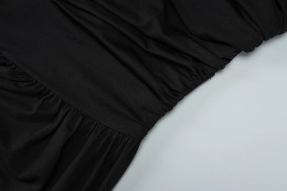 One Shoulder Ruched Sleeveless Solid Pleated Sexy Irregular Y2K Maxi Dress Summer Elegant Party Women Clothes Vacation
