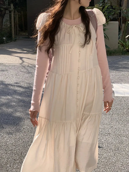 Spring 2025 Chic A-Line Dr Korean Sle Long Svel Women's Faionable Gown Ele Personali Commute Suitable Dr